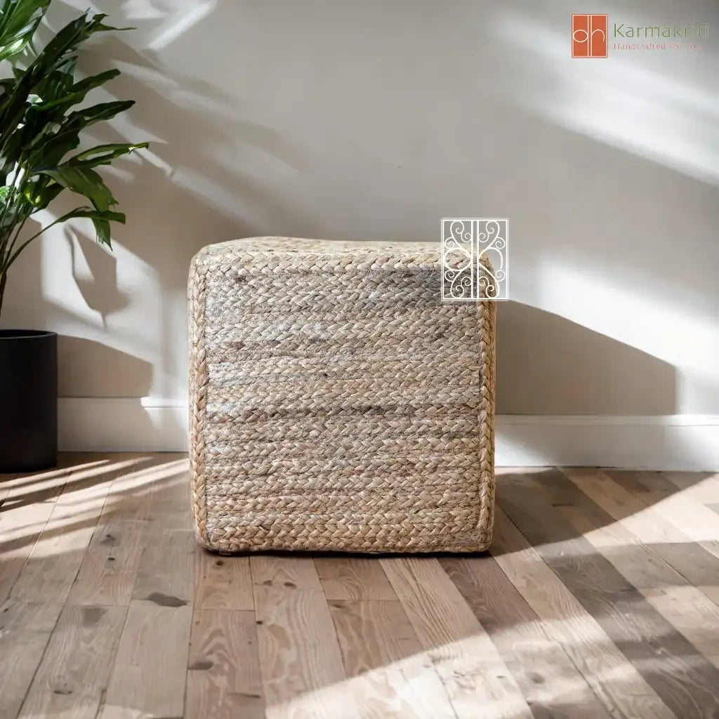 Buy Jute pouffe - Jute Stool online on Karmakriti