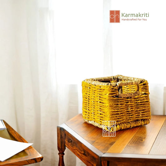Cube Seagrass Basket - Wicker Jewellery Organizer