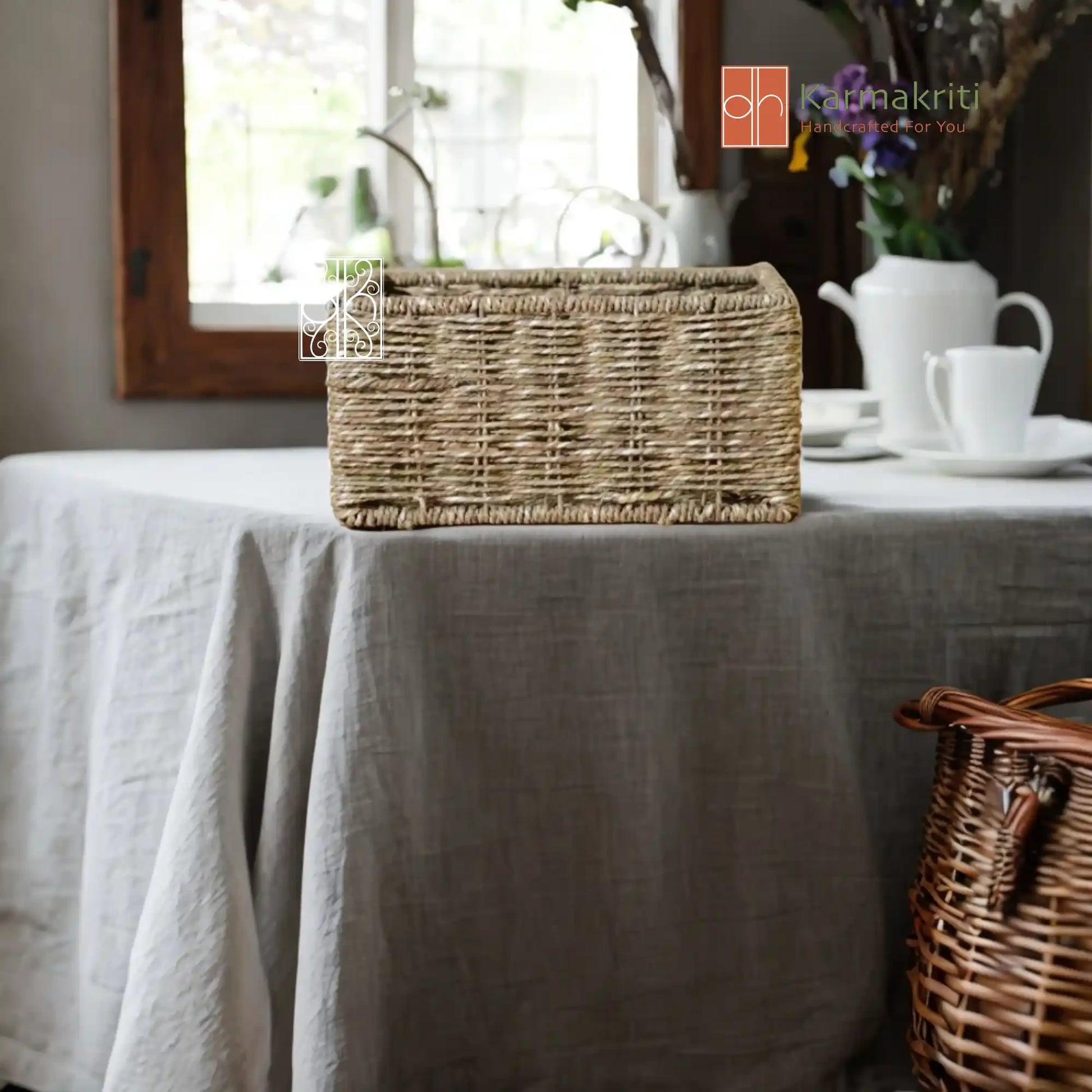 Natural wicker closet Organizer