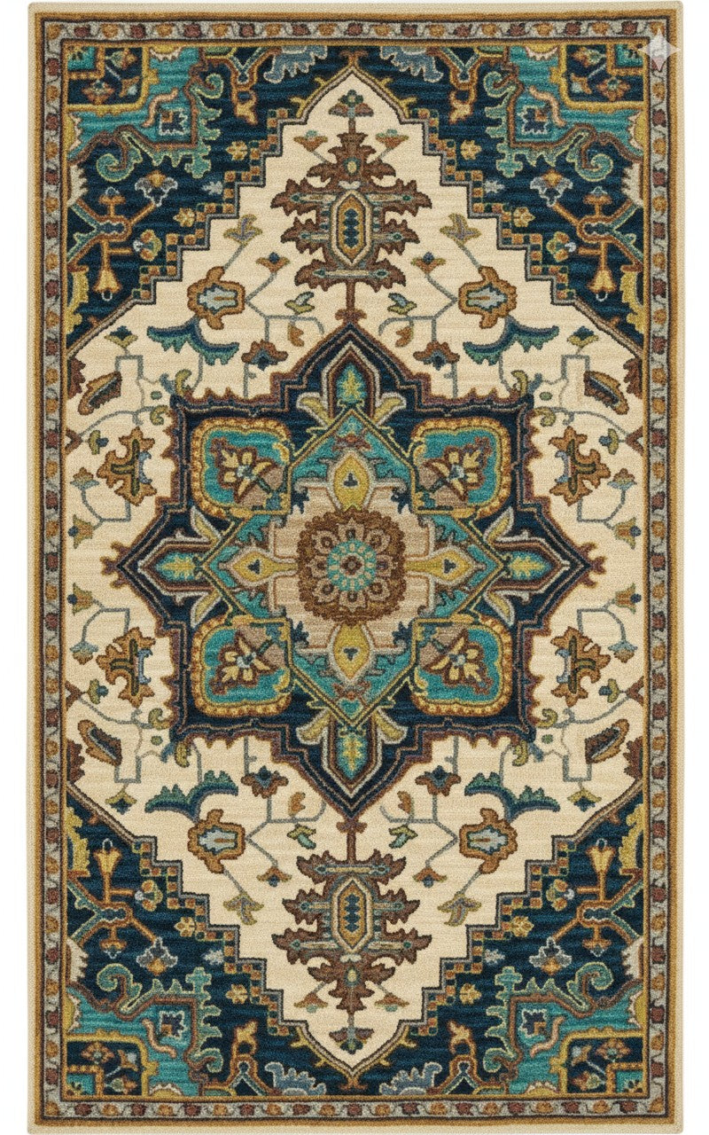 Persian Medallion Handtufted Woollen Rug