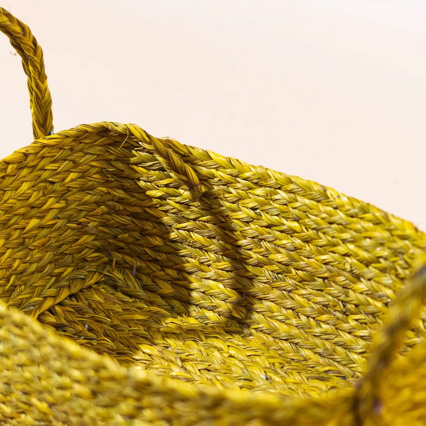 Yellow Wicker Storage Basket