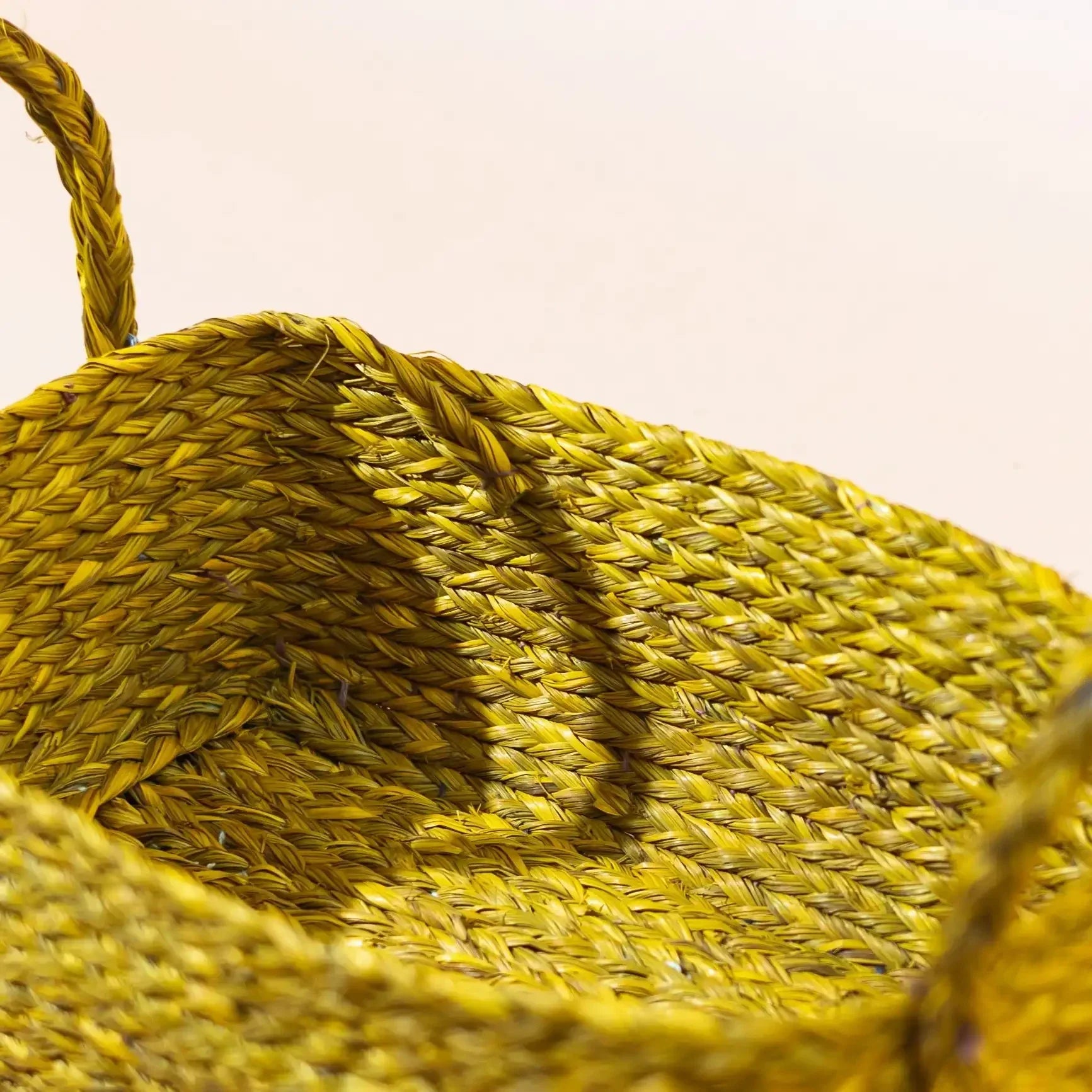 Yellow Wicker Storage Basket - vanity Box
