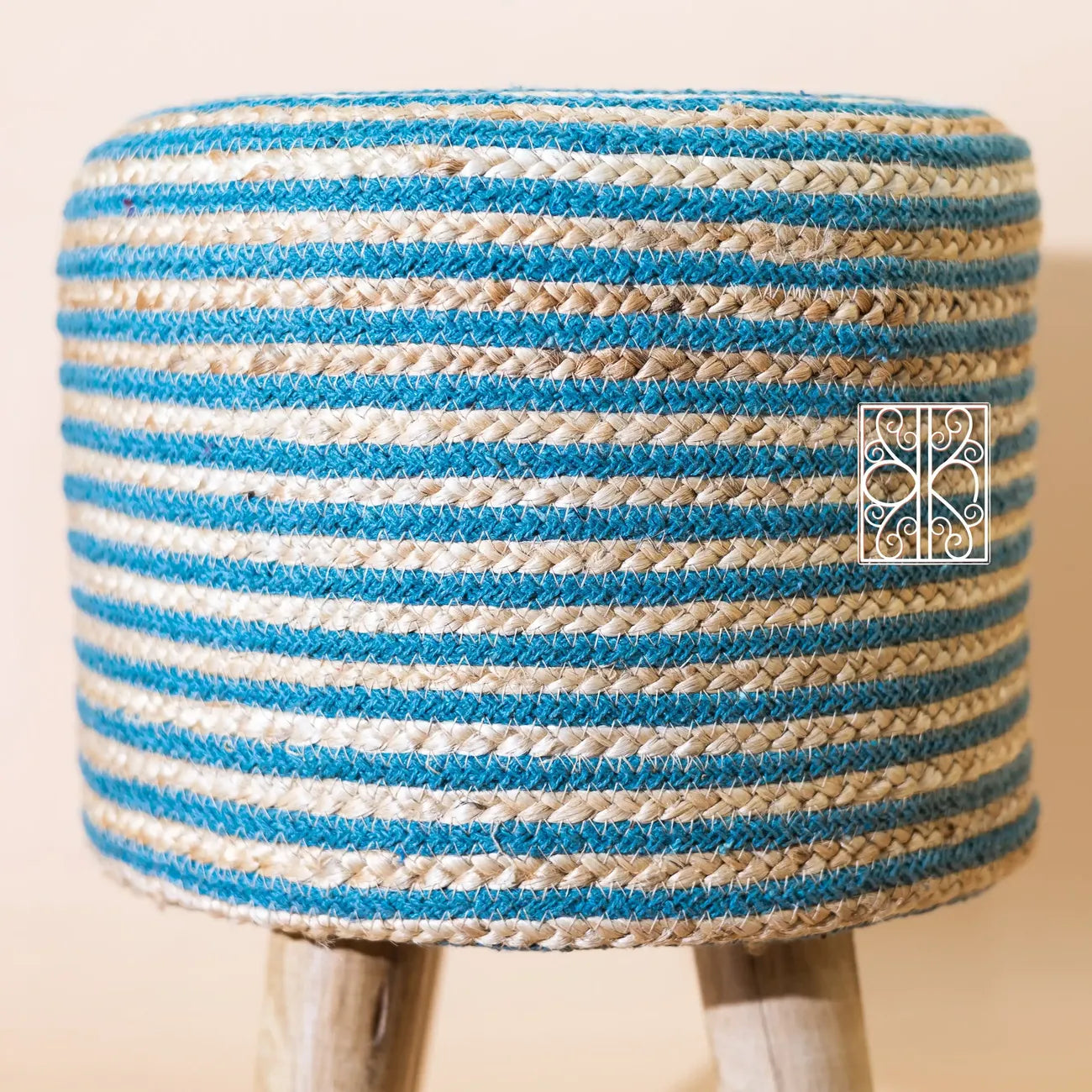 Jute pouffe | Jute stool | Ottoman chair | Aqua Accent