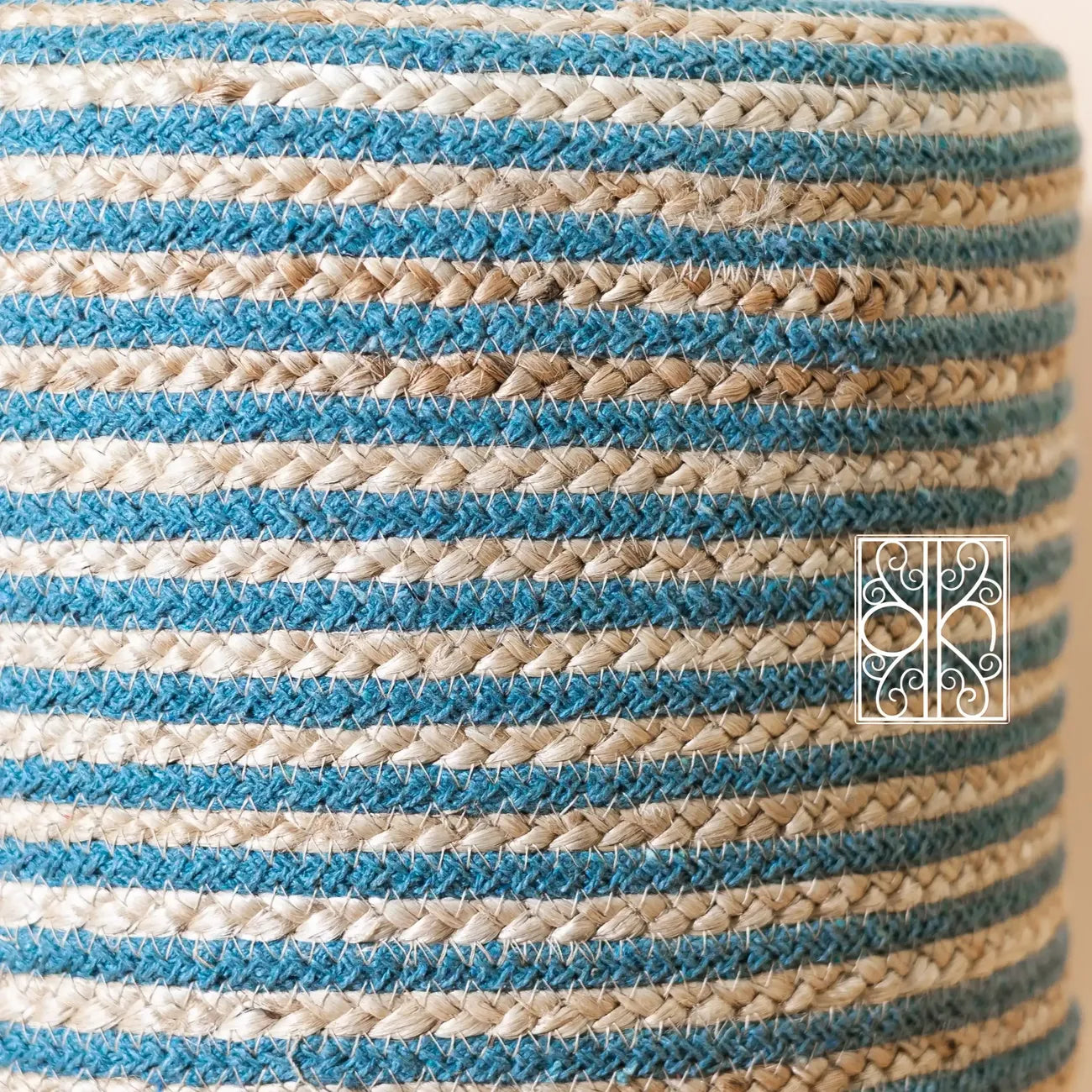 Jute pouffe | Jute stool | Ottoman chair | Aqua Accent