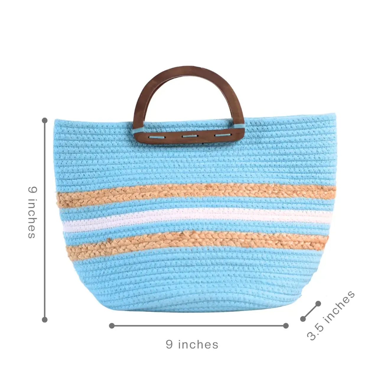 Jute Beach Bag - Designer Blue