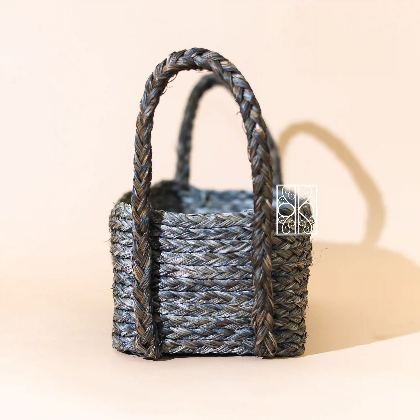 Buy Gray Seagrass Towel Basket - Cosmetics Organizer