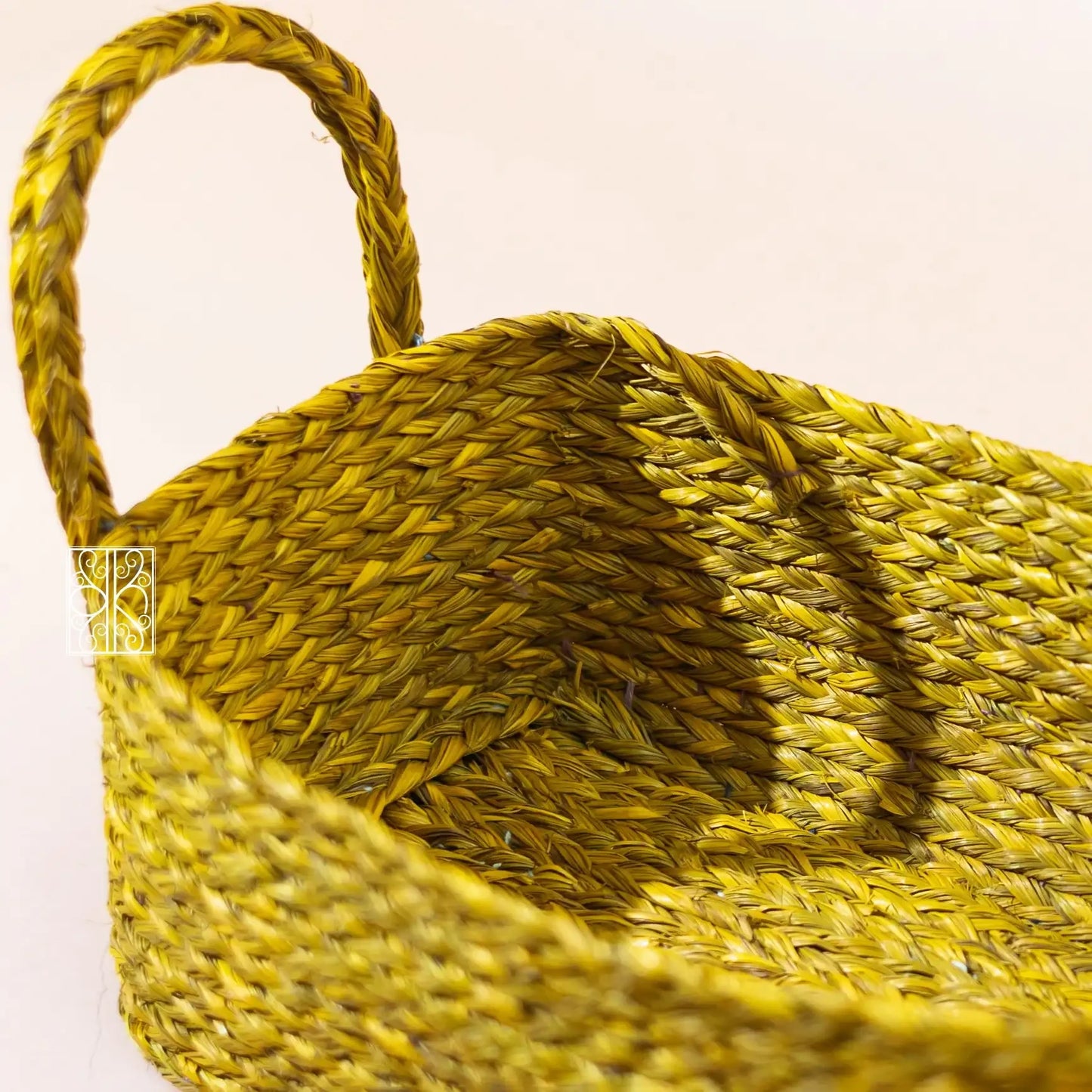 Yellow Wicker Storage Basket