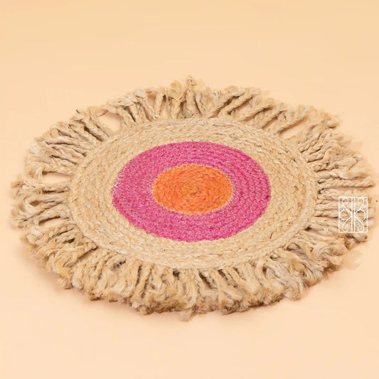 pink Handwoven Jute carpet and floor mats for house