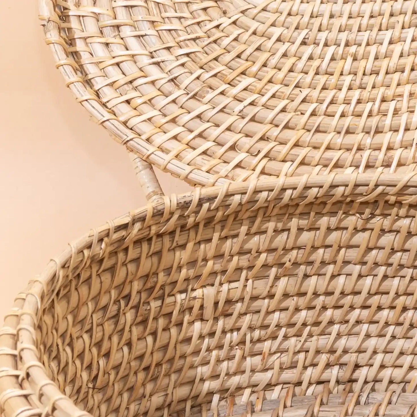 Bamboo Picnic basket with Lid - Rattan Basket with Handles