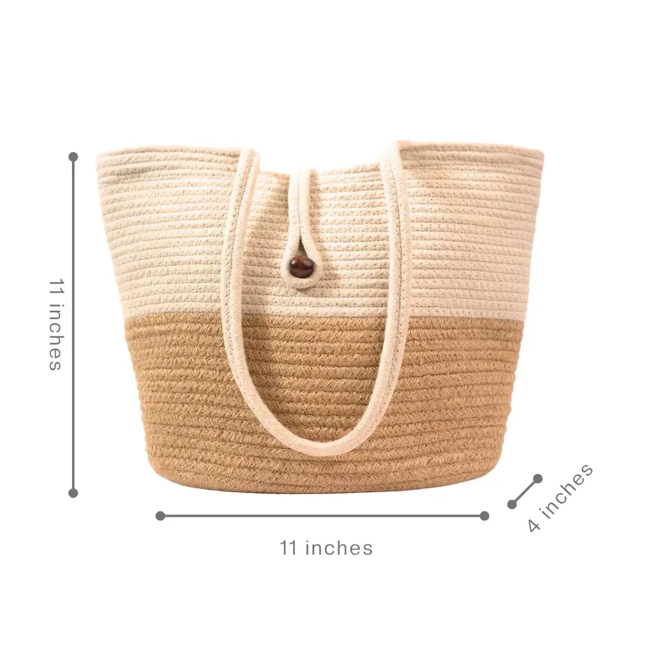 Jute Beach Bag beige and Cream