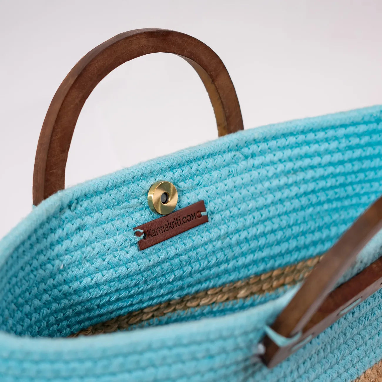 Jute Beach Bag - Designer Blue