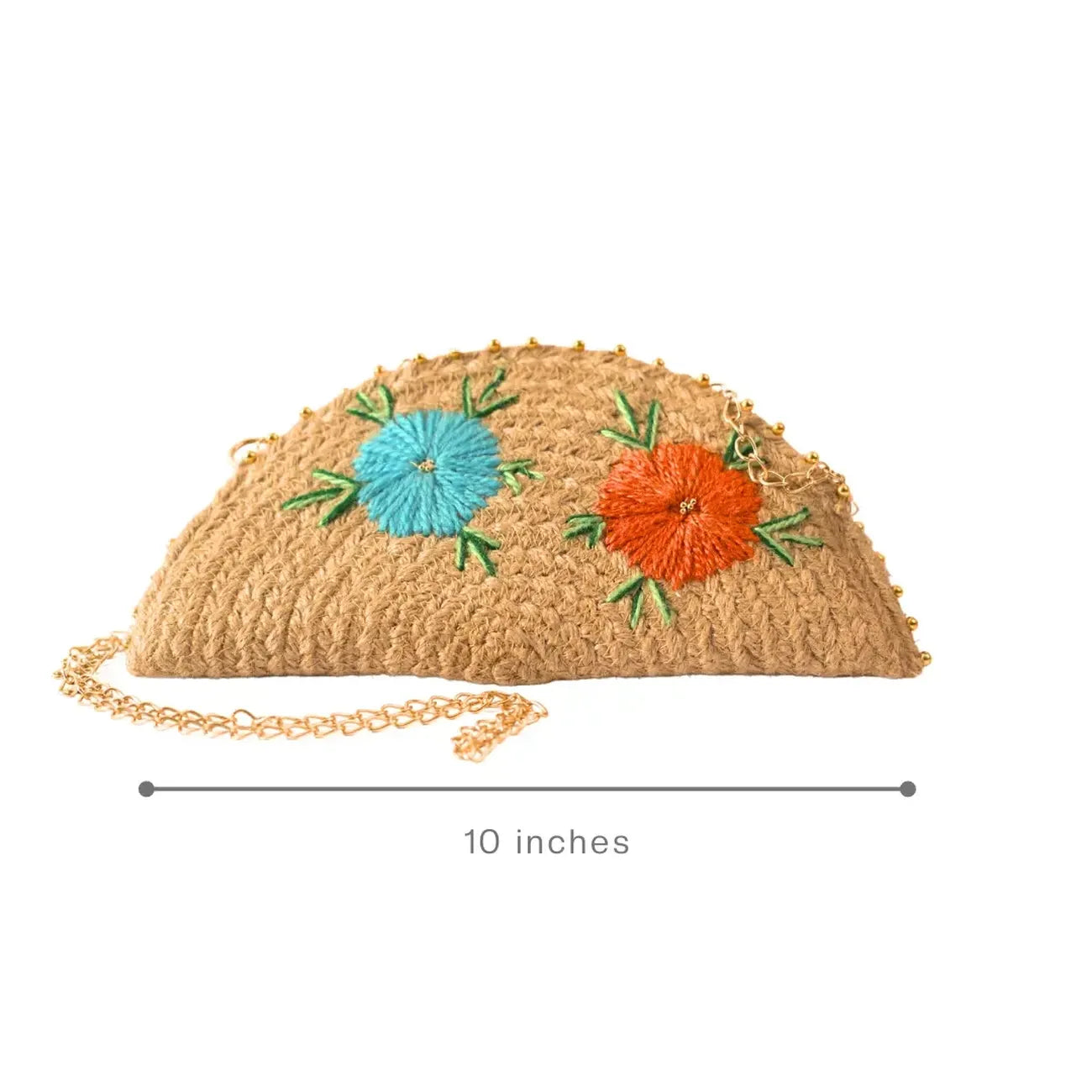 Buy a Jute Bag - Jute Clutch Half Moon