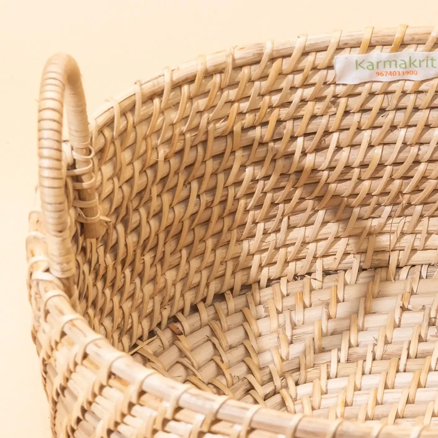 Oval Bamboo basket with Handles