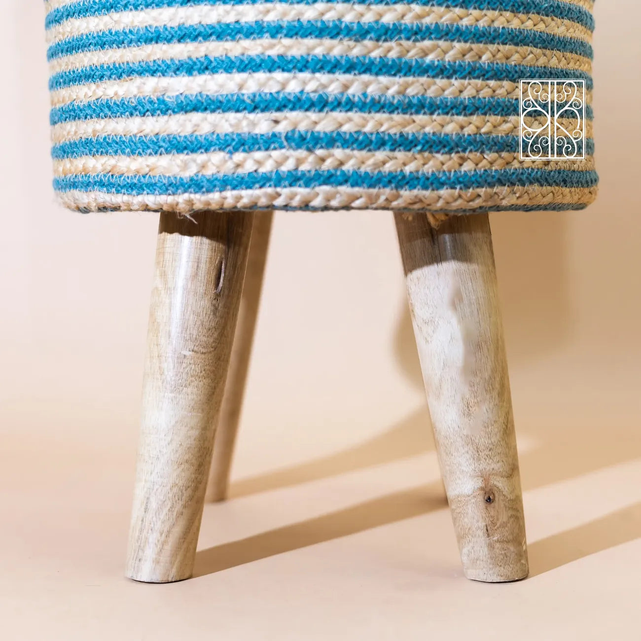 Jute pouffe | Jute stool | Ottoman chair | Aqua Accent