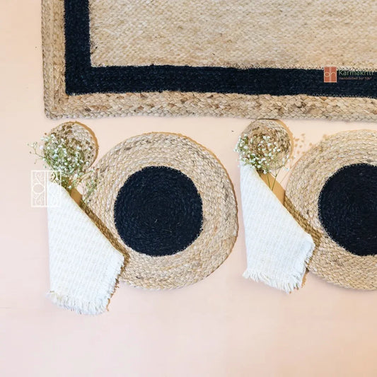Handwoven Jute Dining table mats Set