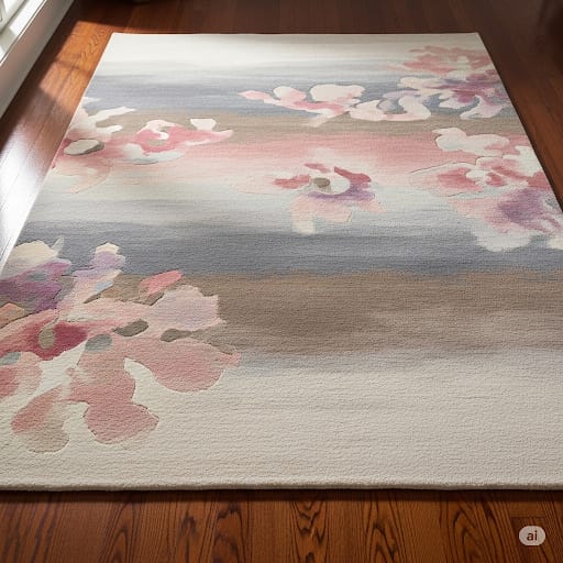 Blush Mirage Handwoven Rug | Watercolour Bloom
