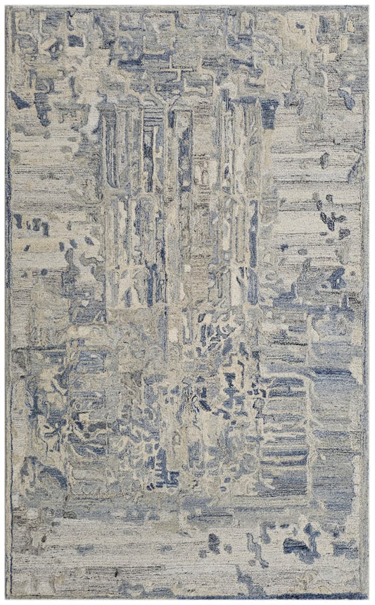 Azure Mist Abstract Handtufted Woollen Rug