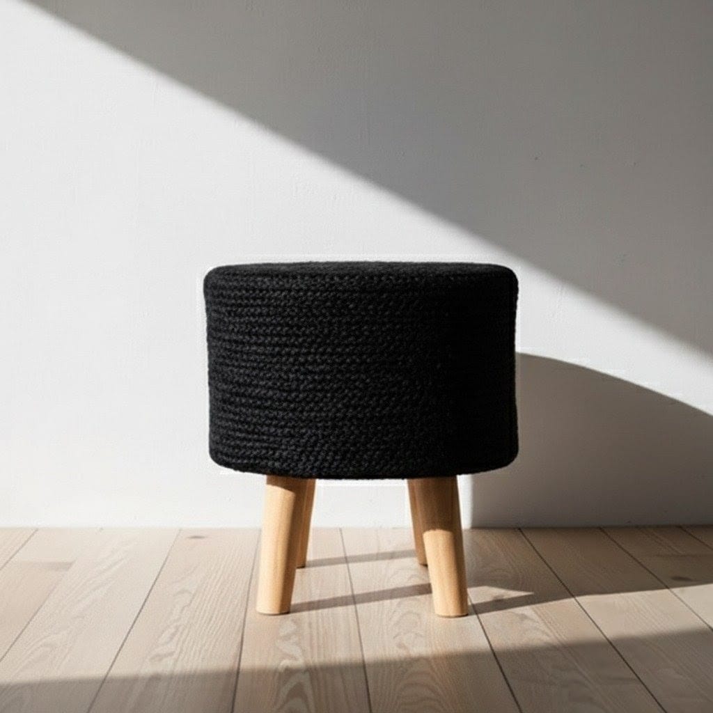 Jute pouffe | Jute stool | Ottoman Chair | Dark Blue