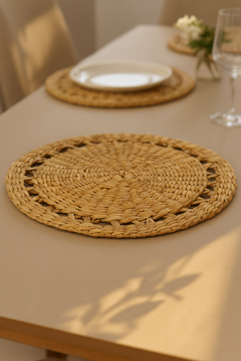 Karmakriti Handwoven Kauna Grass Table Mat – 100% Natural, Eco-Friendly, Sustainable Dining Placemat