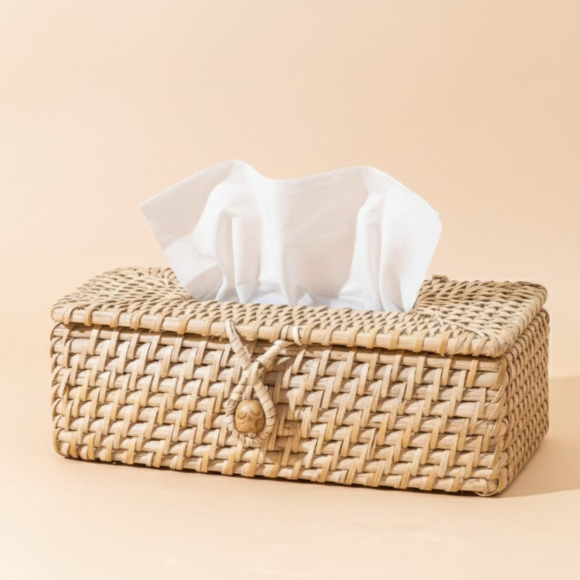 Bamboo Tissue Box | Rattan Basket for Kitchen