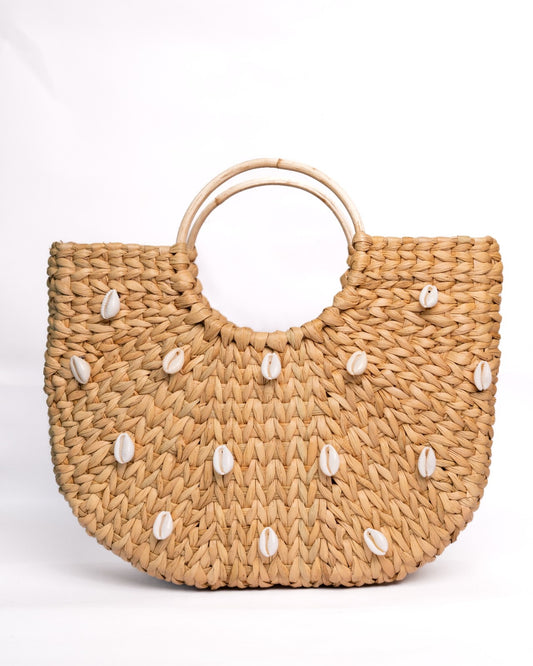 Seagrass Basket | Seagrass Tote Bag | Seashells