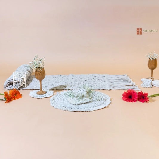 Macrame Table mats with Runner and Placemats
