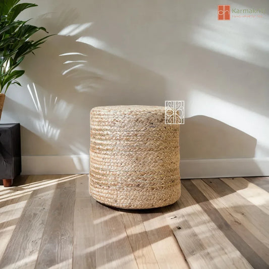 Round Jute Pouffe