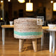 Jute pouffe | Jute stool | Ottoman stool | Aquamarine