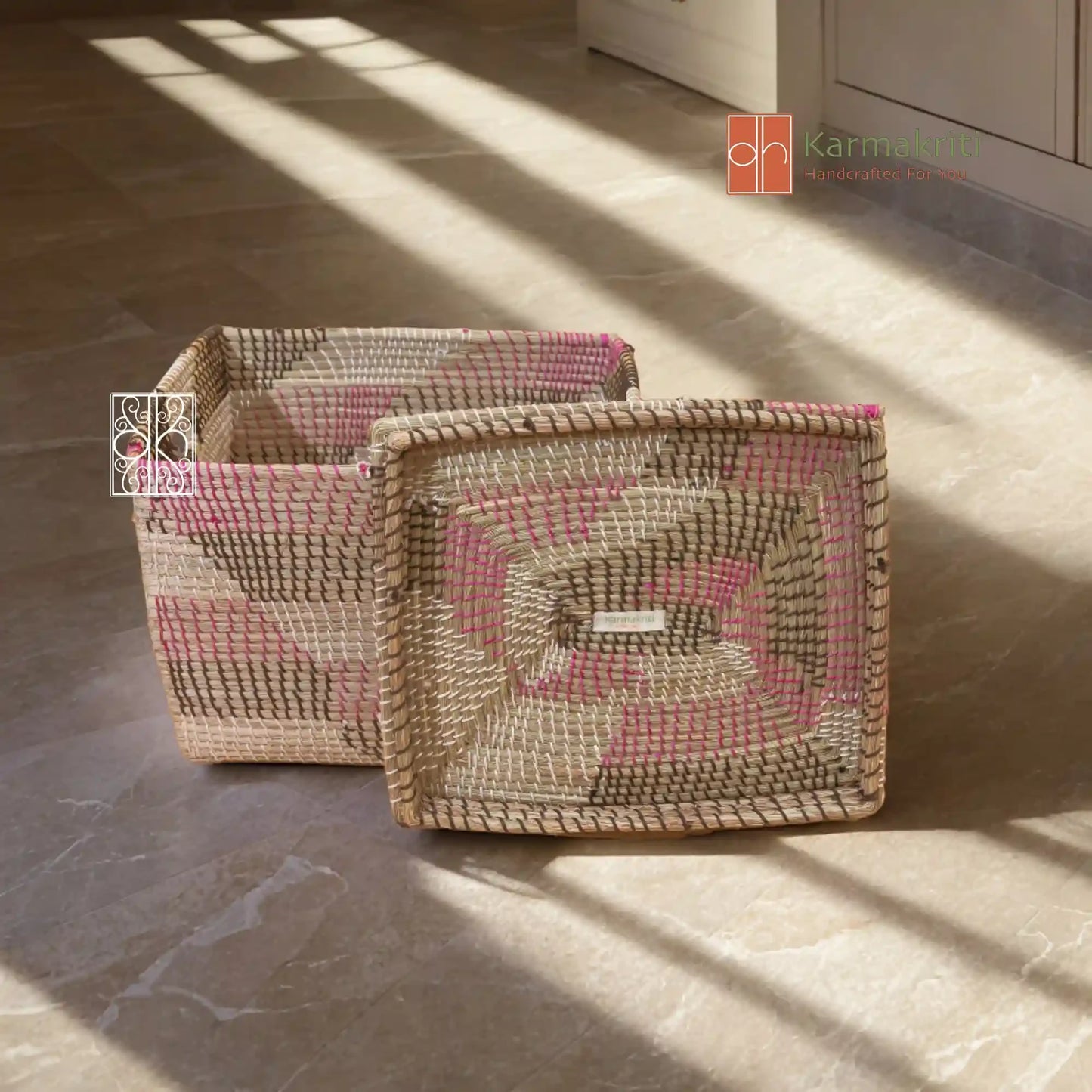 handmade Wicker storage Box - Seagrass wardrobe organizer