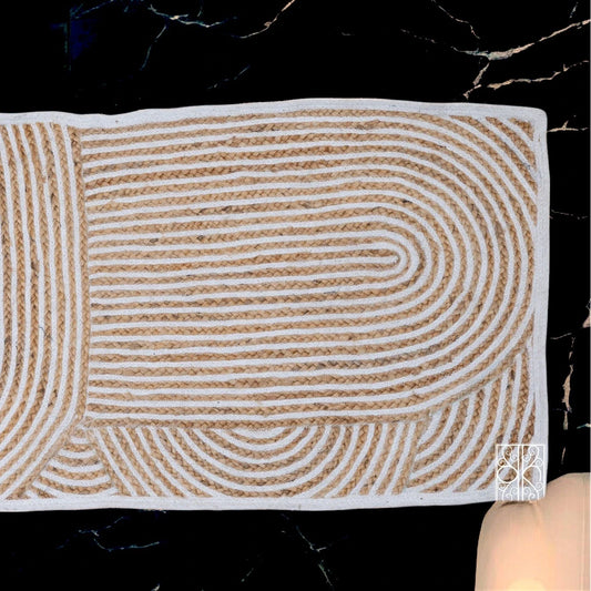 Golden and white Childrens floor mats and Jute floor rugs