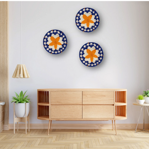 Blue white and orange