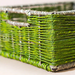 Wicker storage basket | Wicker Wardrobe Organizer - Green