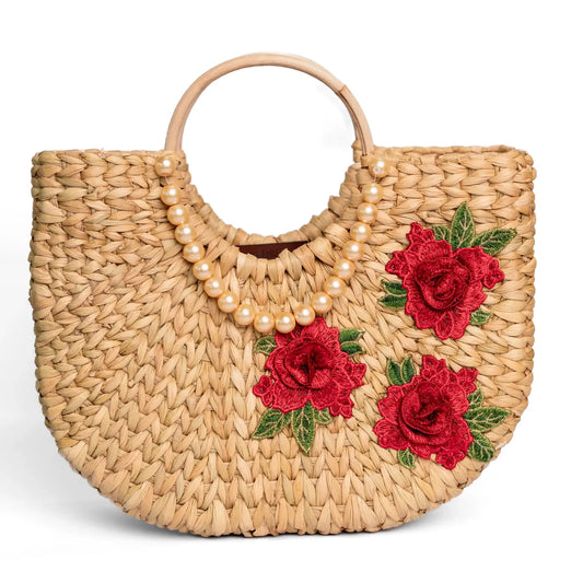 Seagrass Basket | Seagrass Tote Bag | Rose Ornament