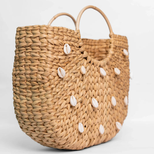 Seagrass Basket | Seagrass Tote Bag | Seashells