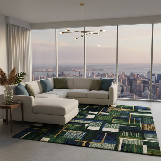 Abstract Handtufted Woollen Rug