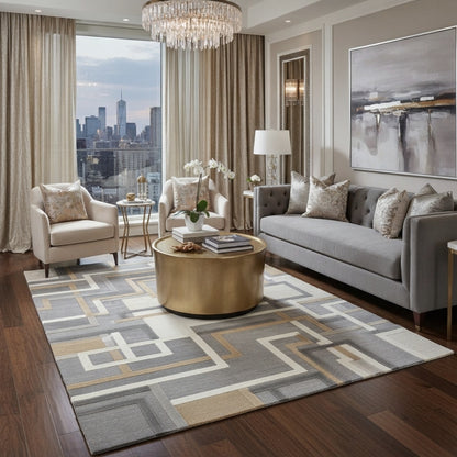 Contemporary Handwoven Wool Rug