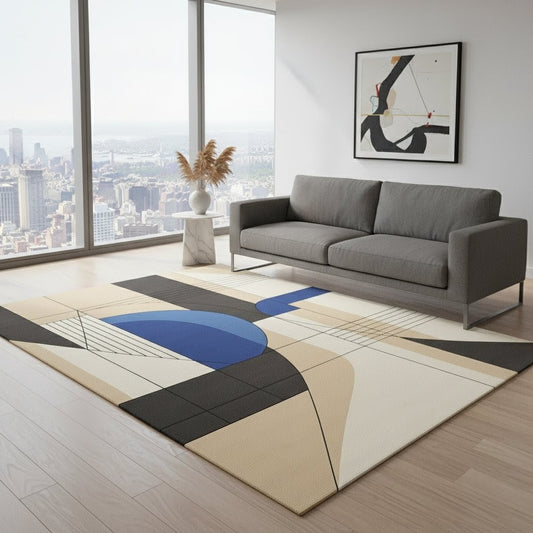 Urban Geometry Handtufted Woollen Rug