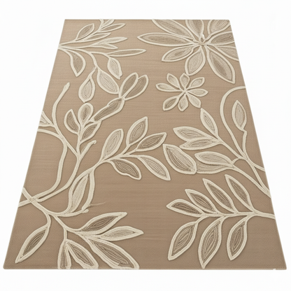 Beige Bloom HandTufted Woollen Rug