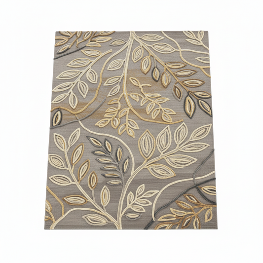 Golden Leaf Symphony Handtufted Woollen Rug