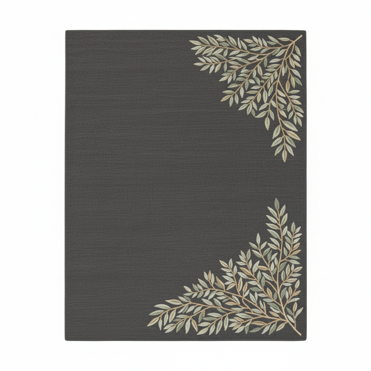 Charcoal Mist Botanical Handtufted Woollen Rug