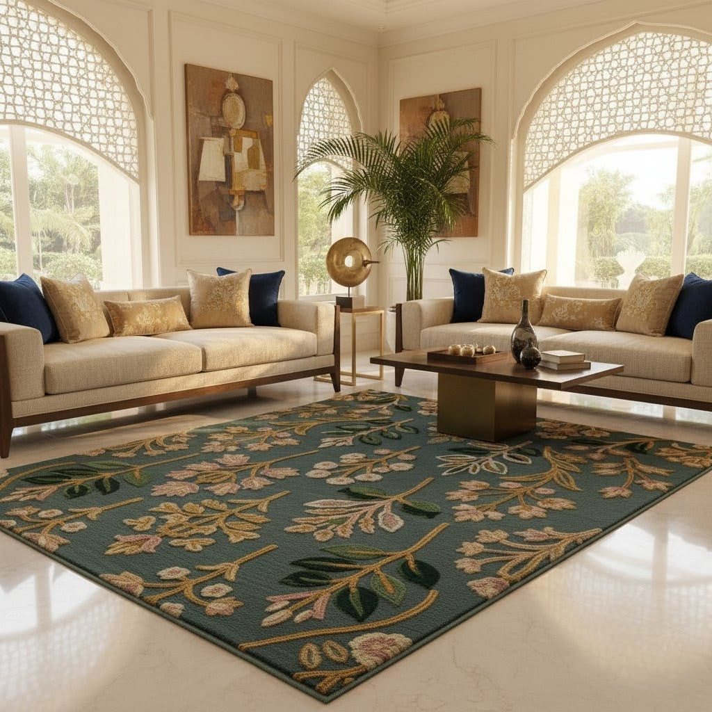 Floral Symphony Handtufted Woollen Rug