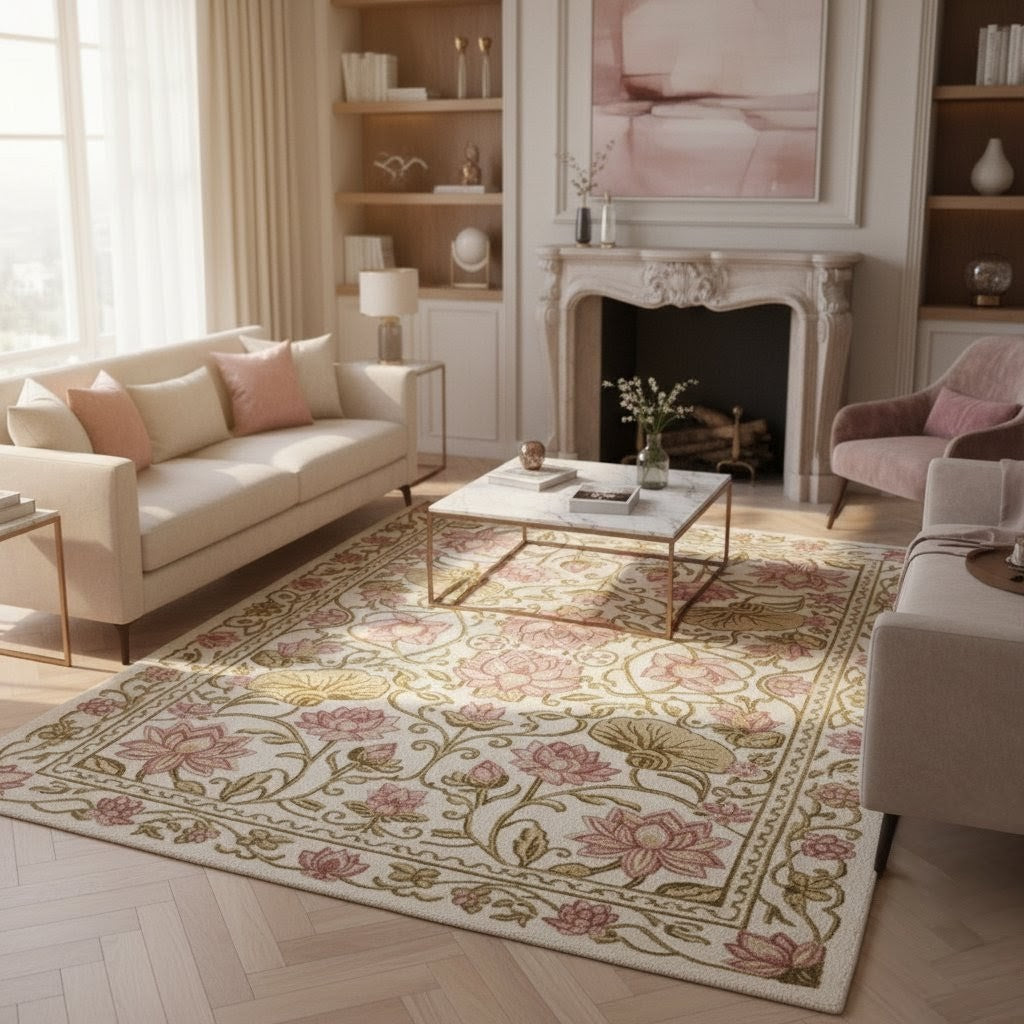 Handtufted Woollen Rug | Lotus Bloom