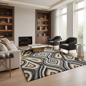 Charcoal, Grey, Ivory, Gold and Blue