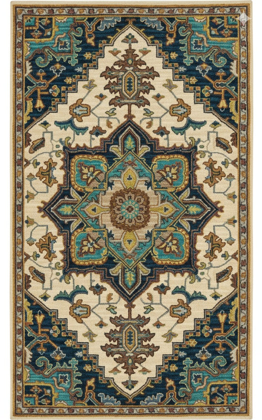 Persian Medallion Handtufted Woollen Rug