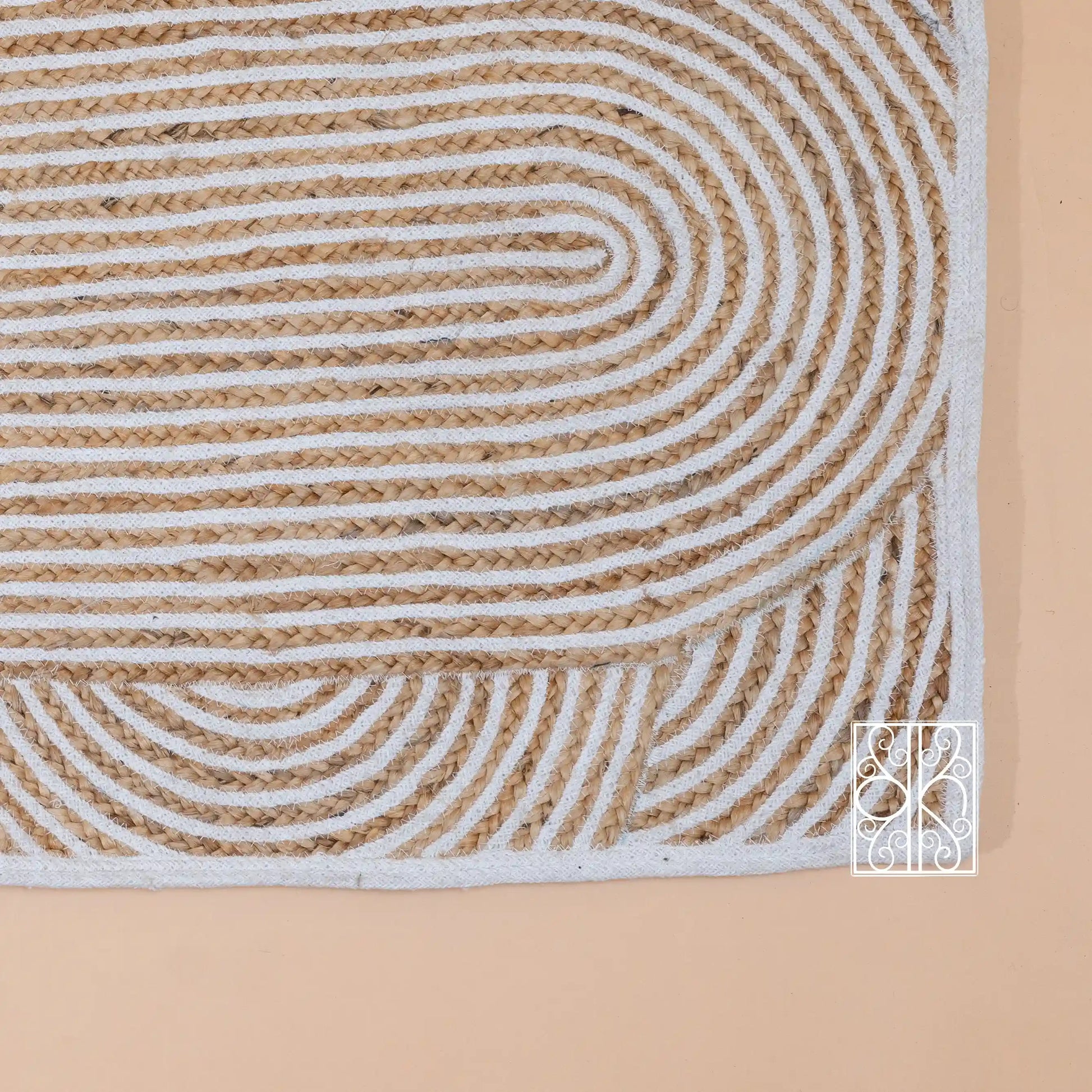 Golden and white Childrens floor mats and Jute floor rugs
