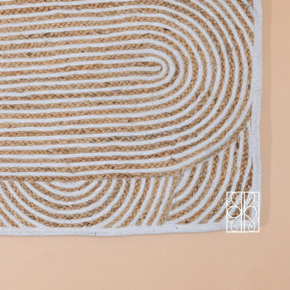 Golden and white Childrens floor mats and Jute floor rugs