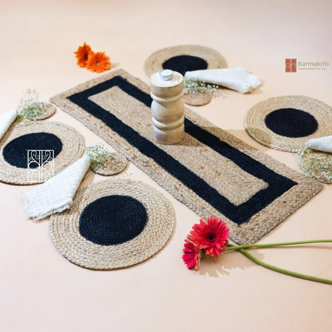 Handwoven Jute Dining table mats Set