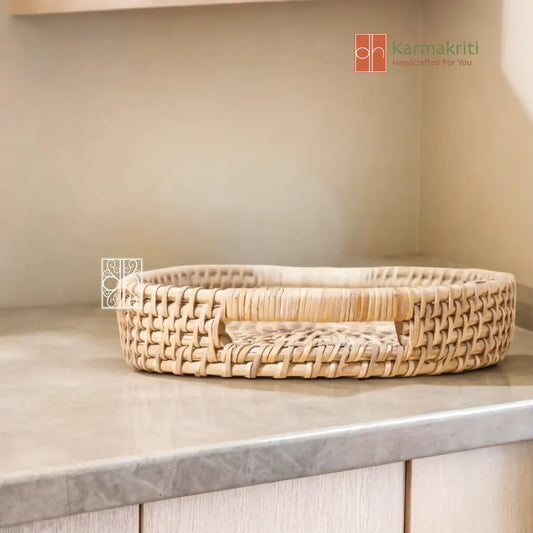 Bamboo tray with Handles - Rattan Serving Tray