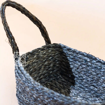 Buy Gray Seagrass Towel Basket - Cosmetics Organizer