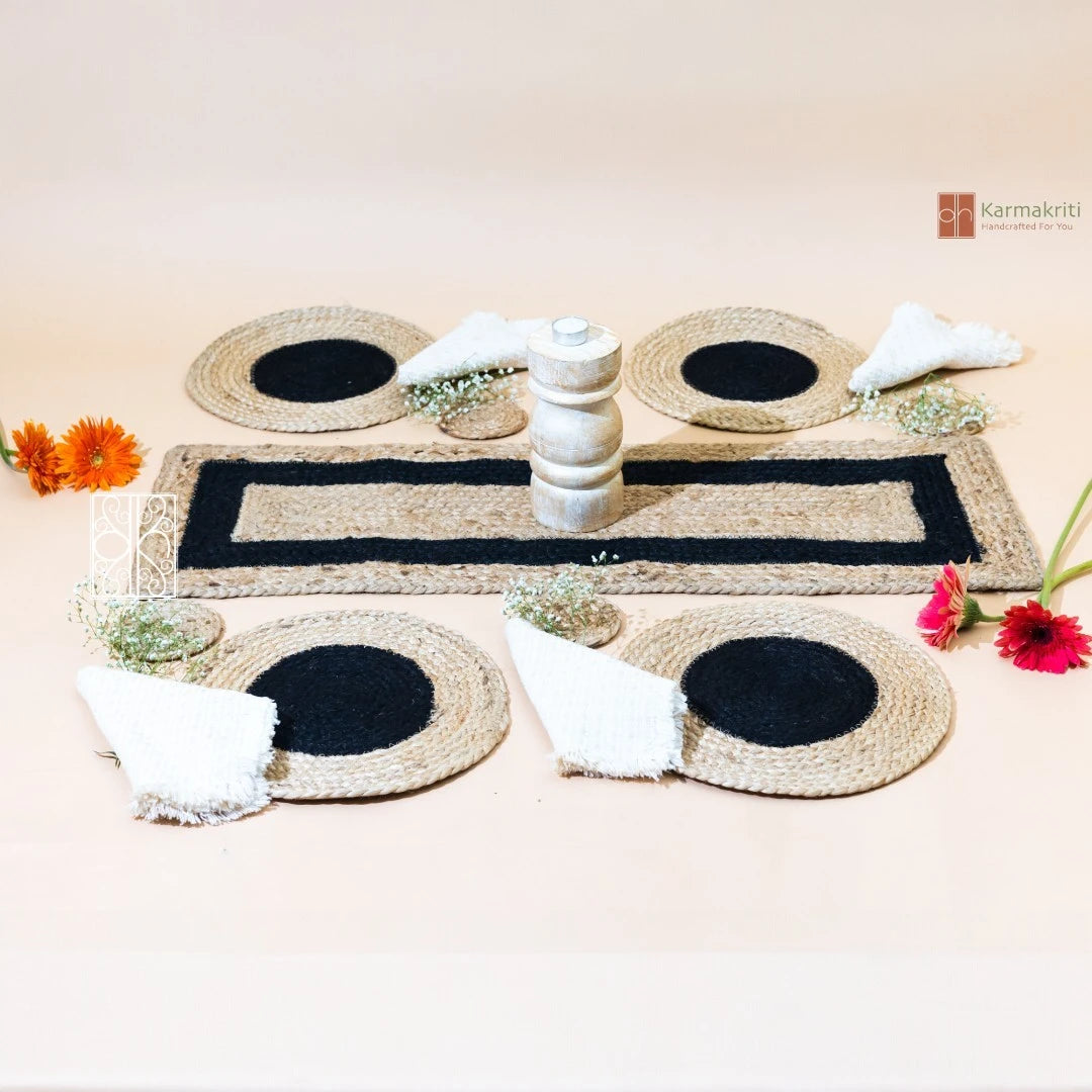 Handwoven Jute Dining table mats Set